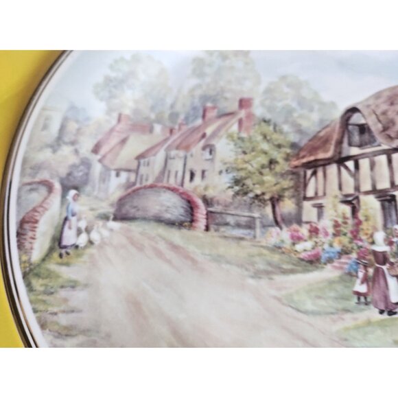 Fenton Bone China England Cabinet Plate 10 1/2 Poppleton Passing the time of day - Picture 4 of 10